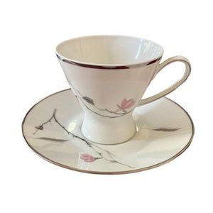 1 Rosenthal Continental Japanese Quince Platinum Demitasse Footed Cup and Saucer